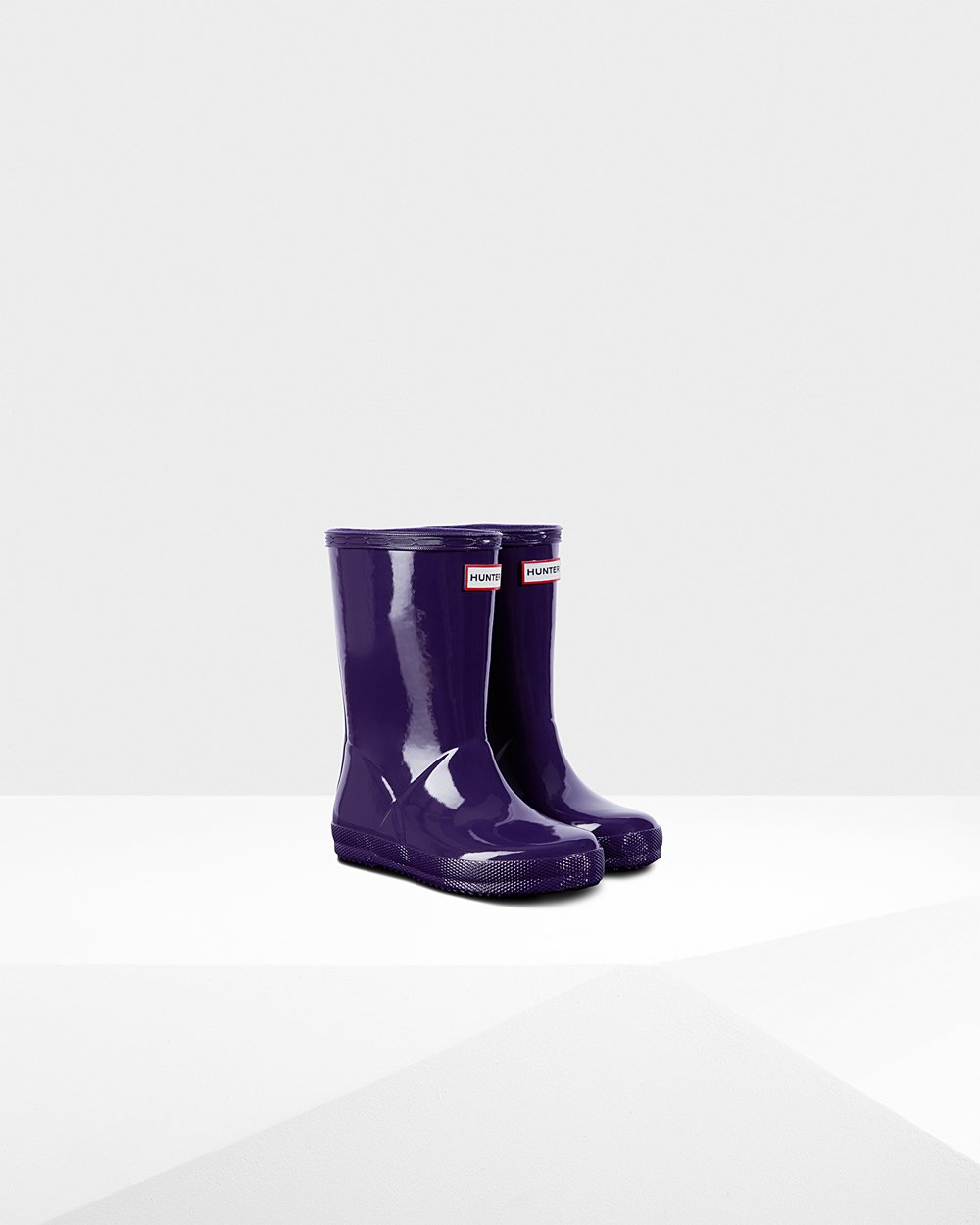 Kids Hunter Original First Classic Gloss - Rain Boots Blue Purple - 2436-IJPWS